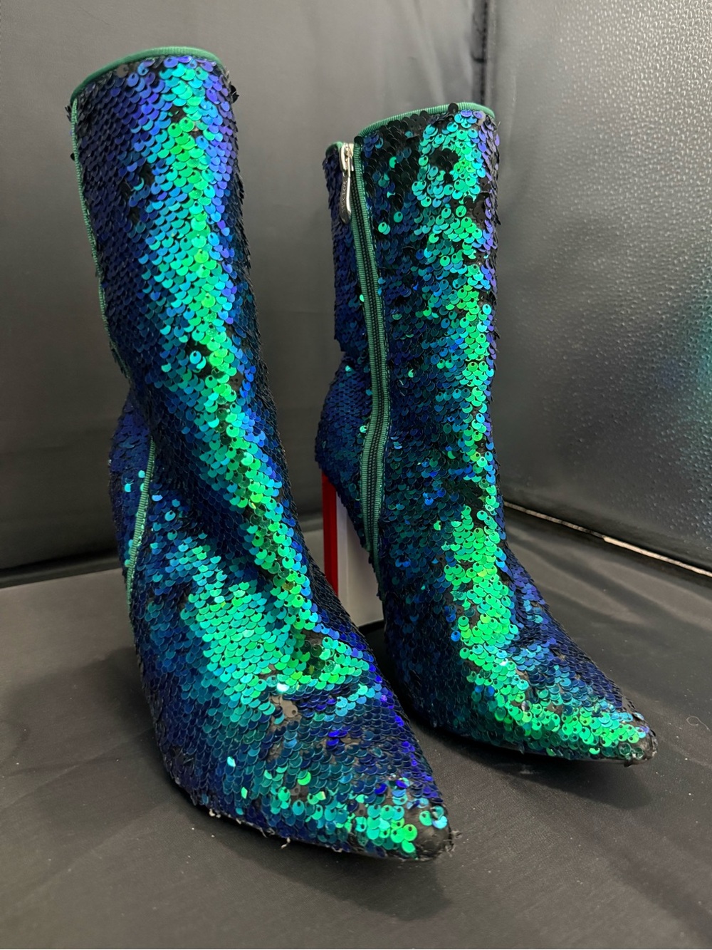 Cape Robbin Mermaid Sequin Heeled Terra Boots Size 8 - Picture 3 of 11